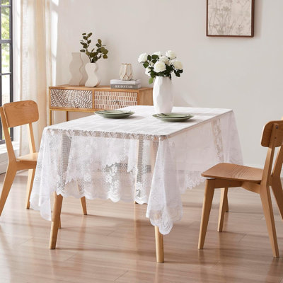 Croched Rectangular Floral Wedding Lace Tablecloth