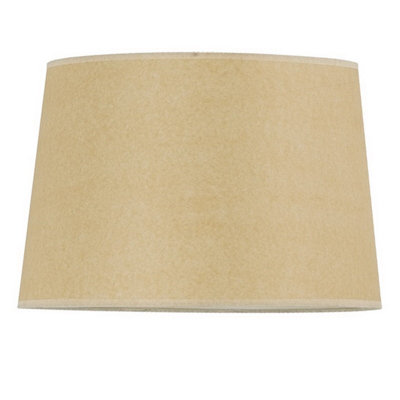Abat-jour cylindrique rigide en similicuir, douille incluse, beige, 35,5 cm (L) x 35,5 cm (l) x 24 cm (H)