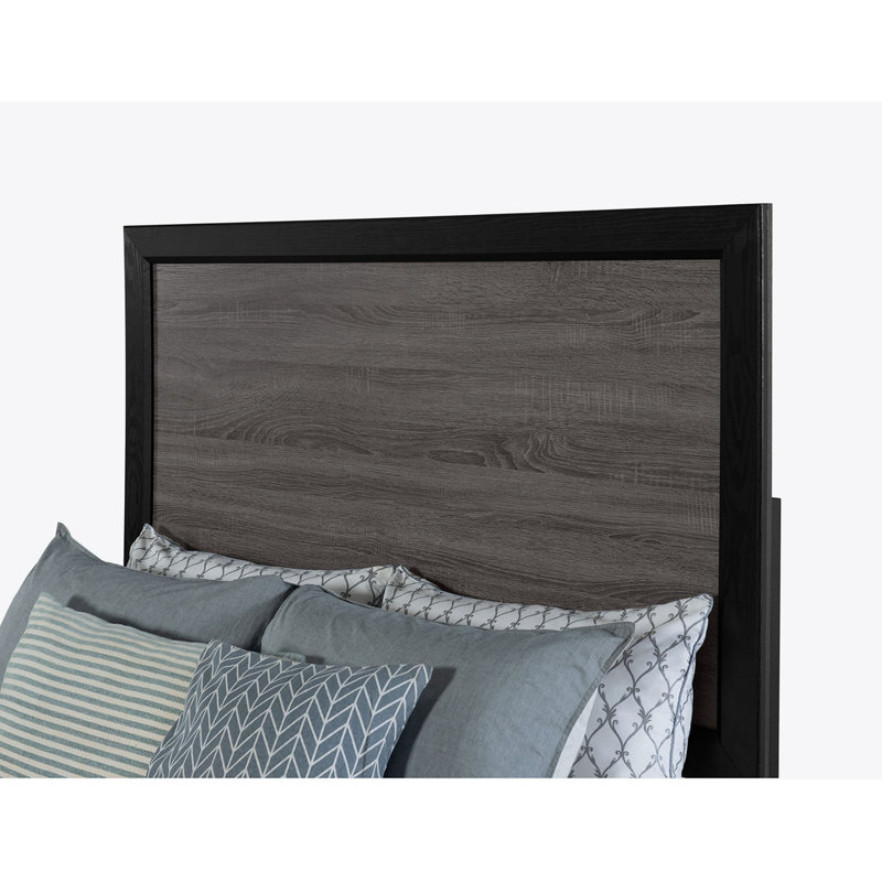 Soluto Grey And Black Bed, Queen