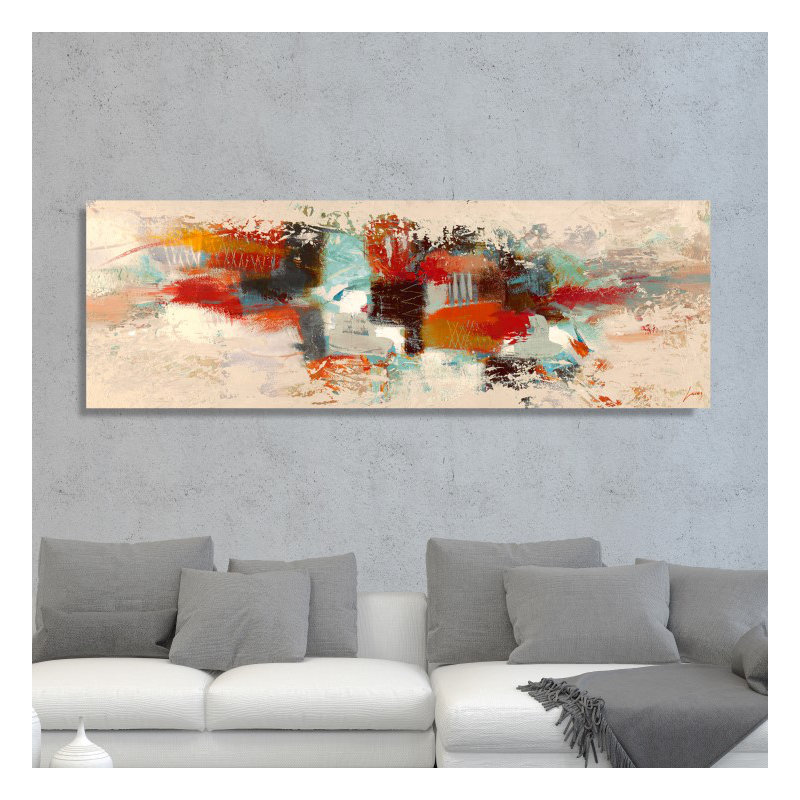 Spring Abstract by Lucas - Wrapped Canvas Painting, 35cm H x 100cm W x 4cm D, Wrapped Canvas