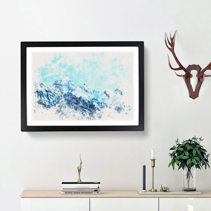 Mountain Blues - Picture Frame Graphic Art Print, Black Framed, 62cm H x 87cm W x 2cm D