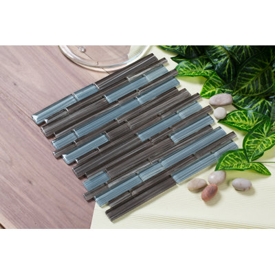 Carreau de mosaïque linéaire en verre pour mur et plancher Mahi