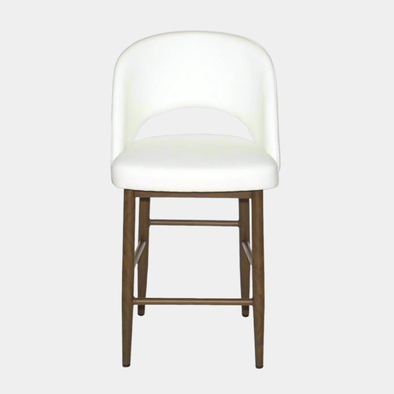 Paul Leather Counter Stool, White, 3