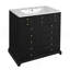 Ensemble de meuble-lavabo 30 po avec lavabo en céramique, meuble de rangement à cadre en bois, ensemble de meuble-lavabo autoportant avec 2 tiroirs et portes à fermeture douce, noir
