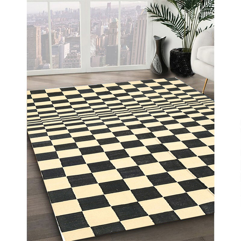 Tapis contemporain noir, Rectangle 8 pi x 10 pi