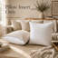 Ensemble de 1 coussin décoratif carré blanc 100% coton, bourre en duvet de microfibre, tailles multiples-93653192