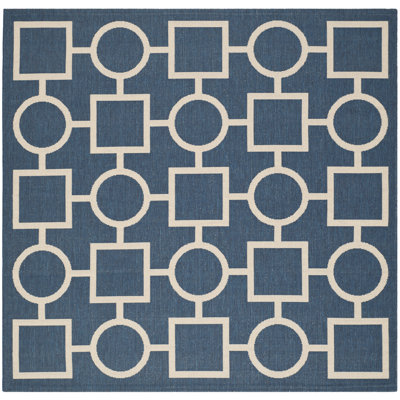 Arneshia Cotton Blue/Beige Area Rug