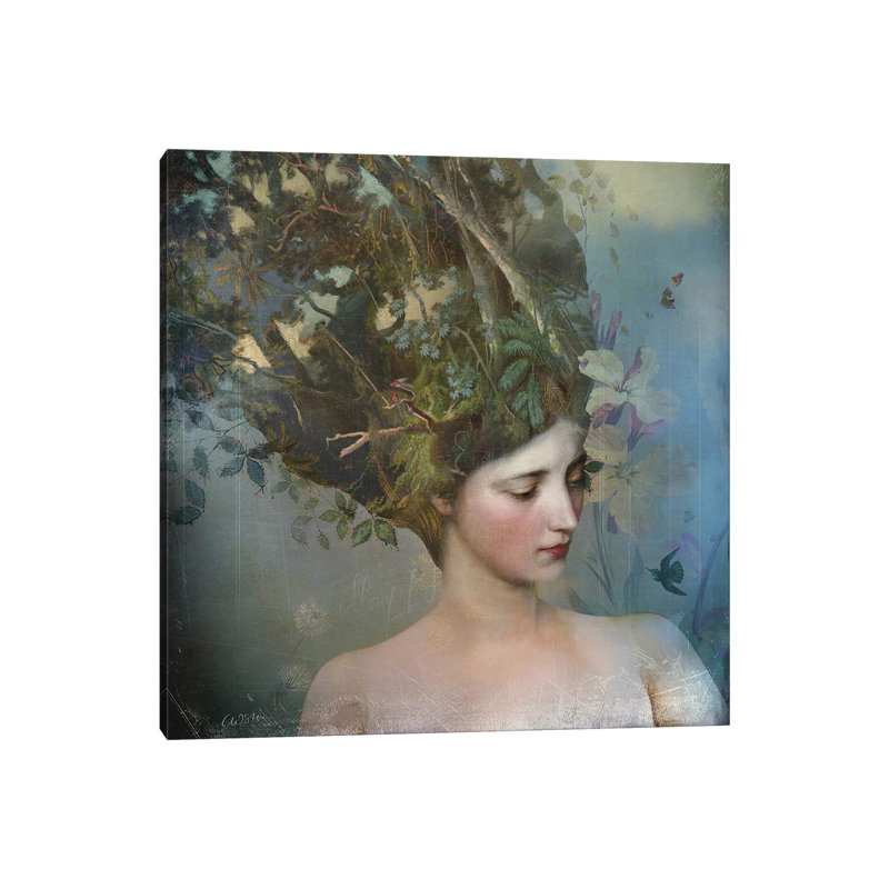 Portrait 17 par Catrin Welz-Stein - impression d'art graphique, H 12 po x l 12 po x P 0,75 po, Toile tendue, Pas de tapis
