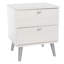 Augusta Curve 2-Drawer Bedside Table, White Wash