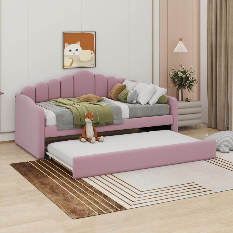 Izzibella Upholstered Daybed, Pink