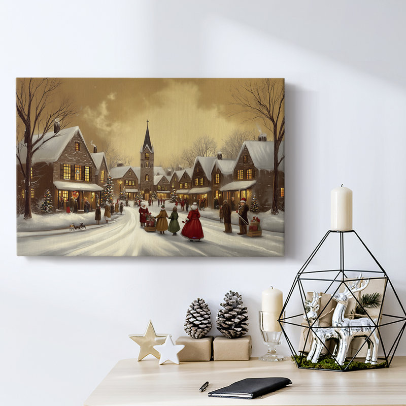 Art des Fêtes de Noël - Toile tendue avec châssis - Série 3-Lxxvii, H 12 po x l 18 po