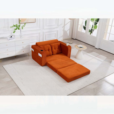 2 in 1 Convertible Sofa Bed, Fold Out Floor Couch with Pillows for Living Room and Bedroom, Ideal for Small Spaces