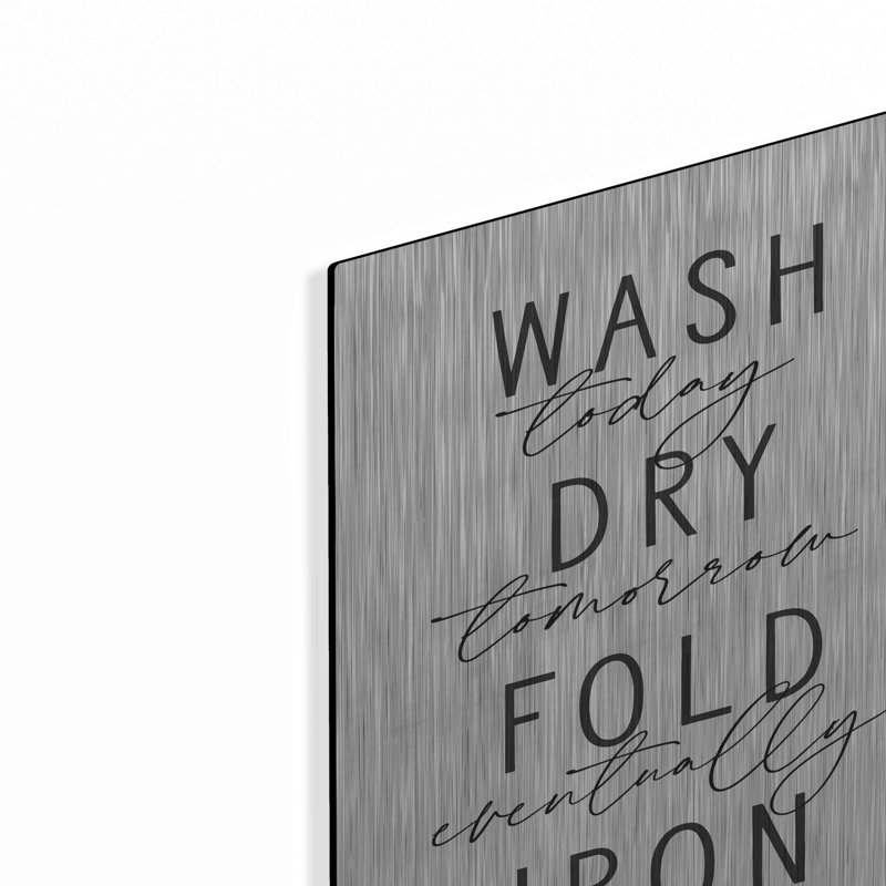 «Wash Today» par Lettrage et doublé, art mural en métal, H 16 po x l 12 po