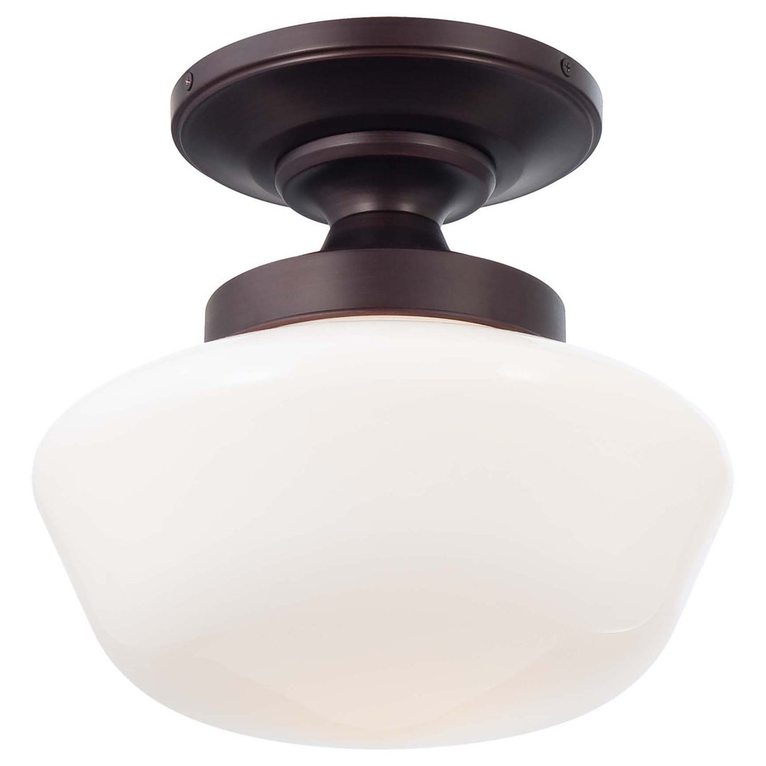 Chapp 1 - Light 12'' Simple Bowl Semi Flush Mount Alcott Hill® Fixture 