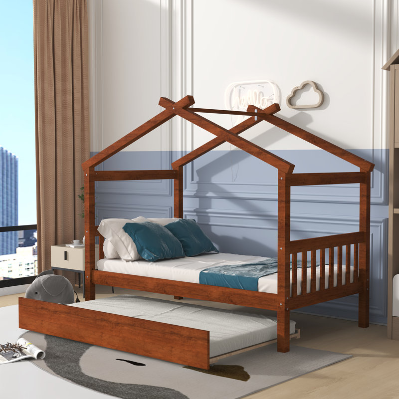Deivion Kids Twin with Trundle, Walnut