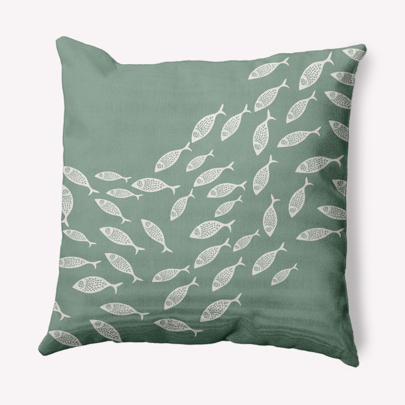 Animal Print Reversible Throw Pillow, 16" x 16", Sage