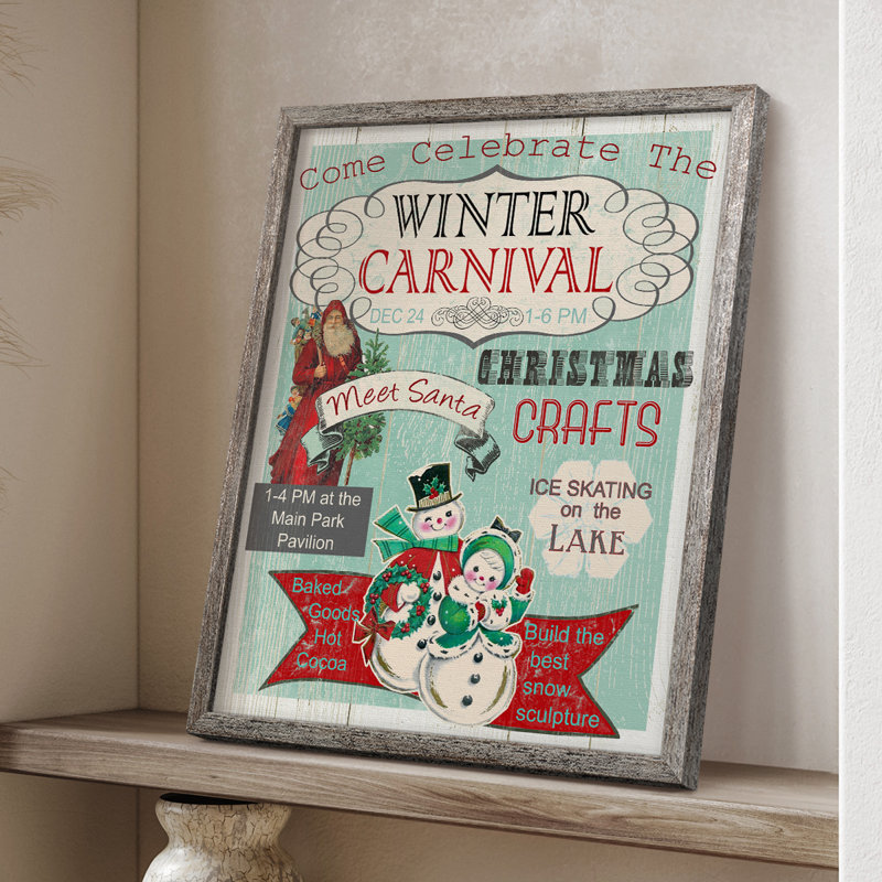 Bright Christmas Carnival, reproduction encadrée - bois massif, H 11 po x l 9 po