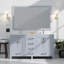 Meuble-lavabo double avec comptoir en quartz