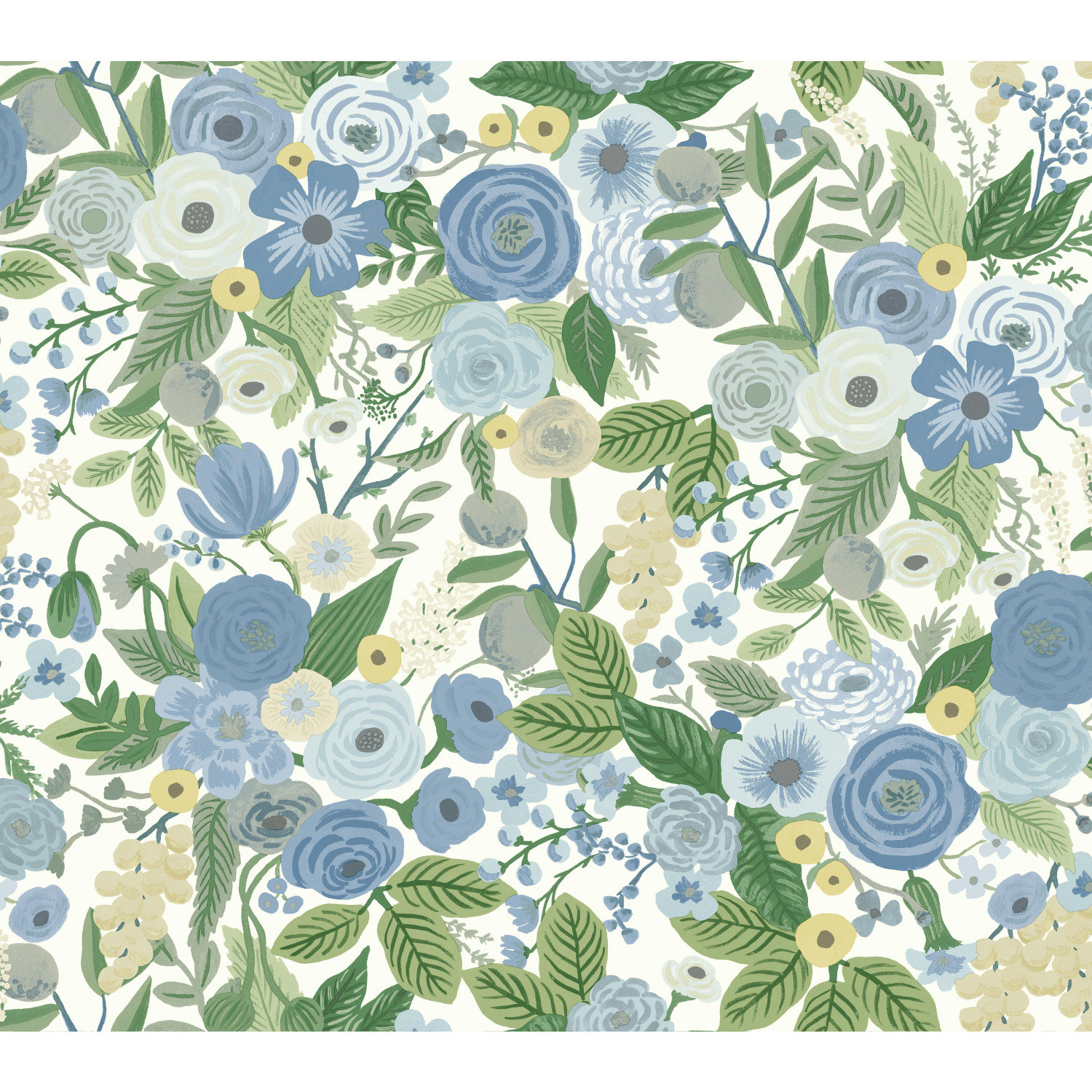 Garden Party Self-Adhesive Wallpaper, Blue/Green