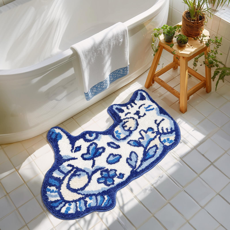 Joli tapis de bain pour chat mignon