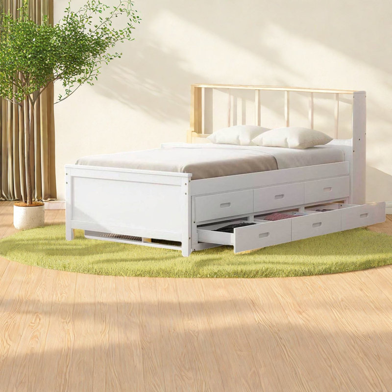 Space-saving Twin Size Beds, White Wood, Modern Design For Small Spaces