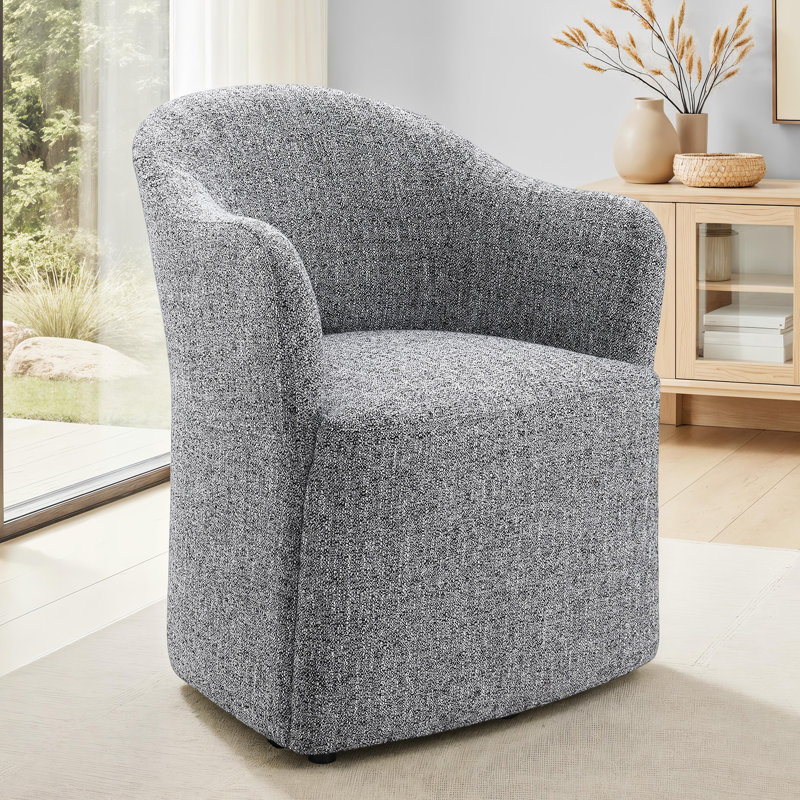 Fauteuil d'appoint à roulettes Vance, Gris étain