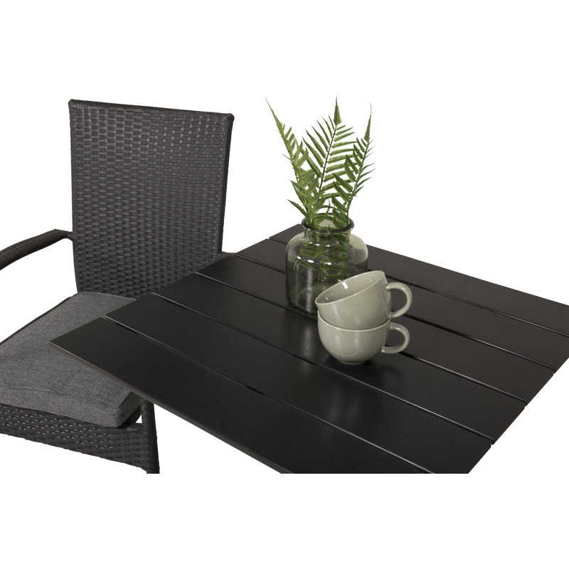 Eshan 2 - Person Patio Dining Set with Square Table , Cushions Included