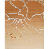 Modern Tibet III Hand Knotted Abstract Area Rug in Topaz