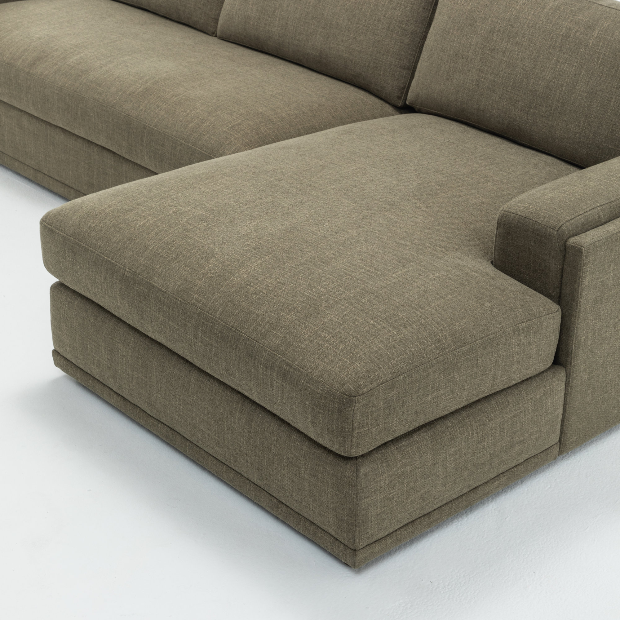 Essex 2-Piece 118" Upholstered Sectional, Right Hand Facing, Green Cotton Blend