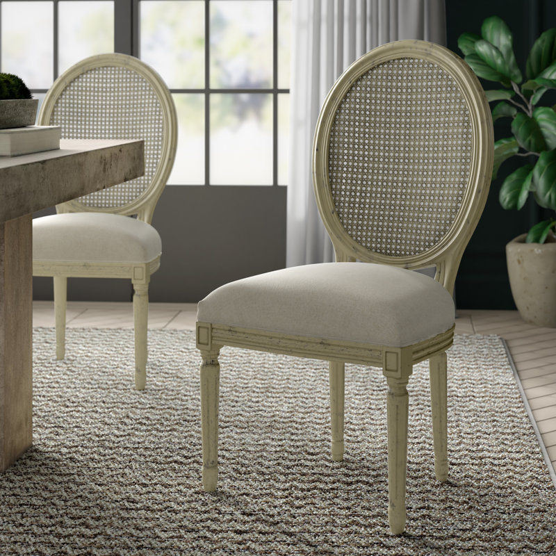 Chaise d'appoint Asta, Chêne couleur lin gris avec lin naturel