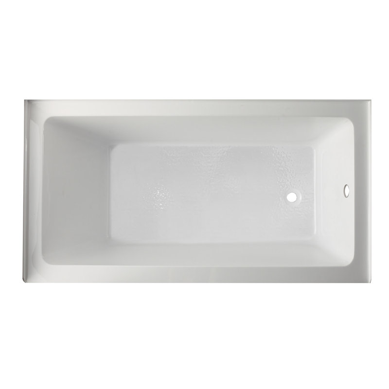 Aqua Eden 60-Inch White Acrylic Alcove Tub with Anti-Skid Surface