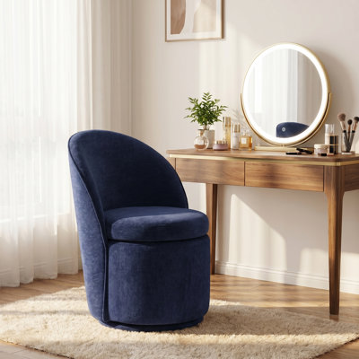 Upholstered Swivel Accent Vanity Stool
