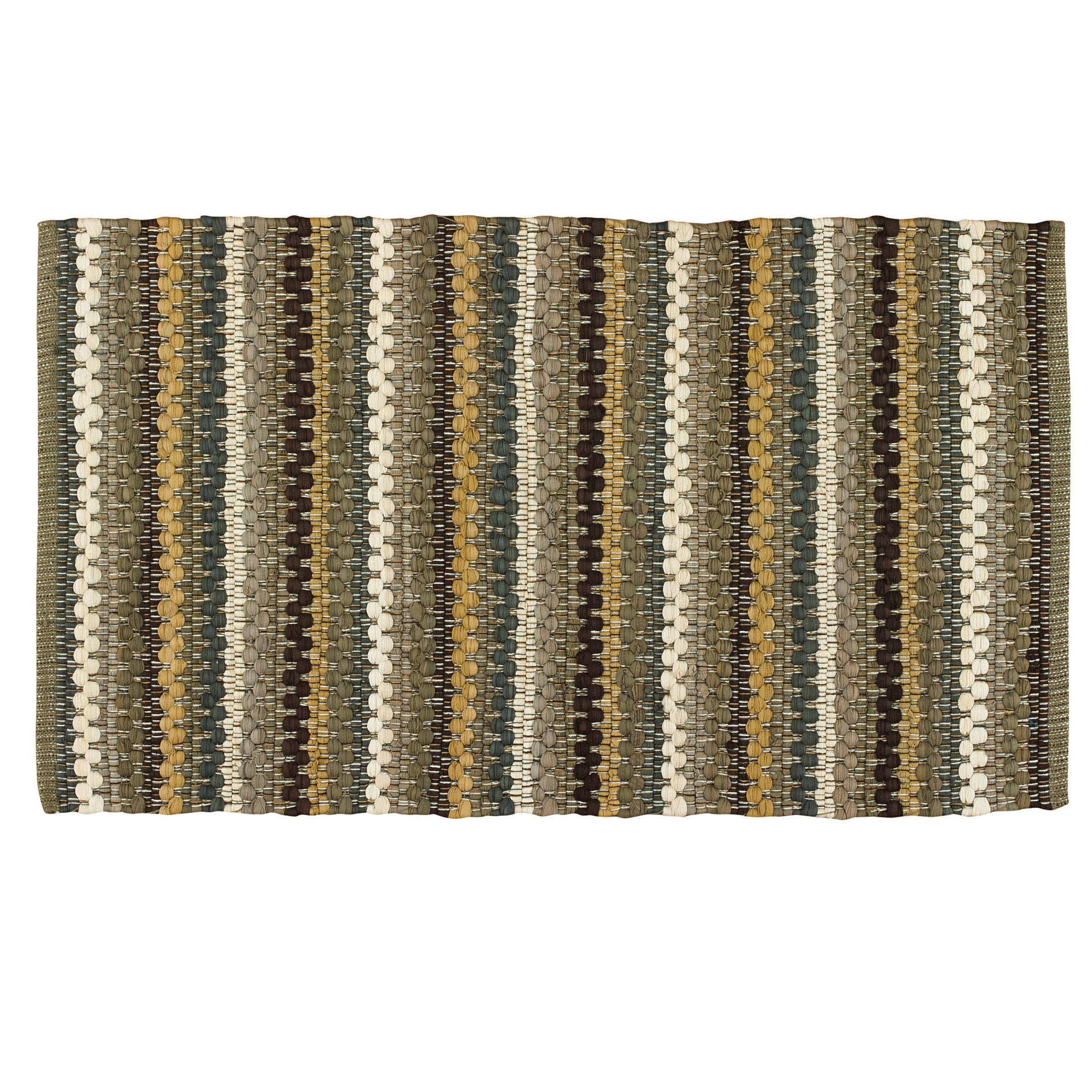 Ri State Rug Union Rustic Mineral Stripe Rag Rug - Gray | Wayfair