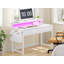 Petit bureau d'ordinateur avec 2 tiroirs et lumières DEL, bureaux à domicile avec poche latérale et support pour écran-171859990-172410967