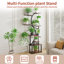 Support pour plante haute de 65 po avec 3 lumières de culture Adan, étagère de fleurs d'intérieur à 9 niveaux avec bandes lumineuses à DEL, support en forme d'arbre pour la culture en intérieur