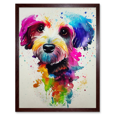 Ink Splatter Cockapoo Dog Watercolour - Print