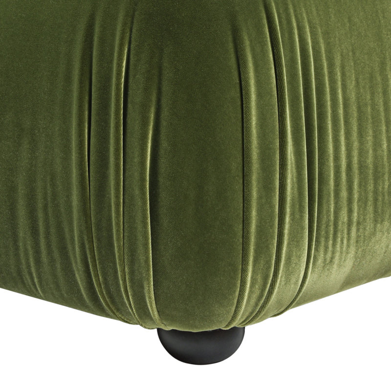Canapé modulaire 3 pièces 109,5 po Sigma, Velours vert olive, H 27,5 po x l 109,5 po x P 36 po, 3