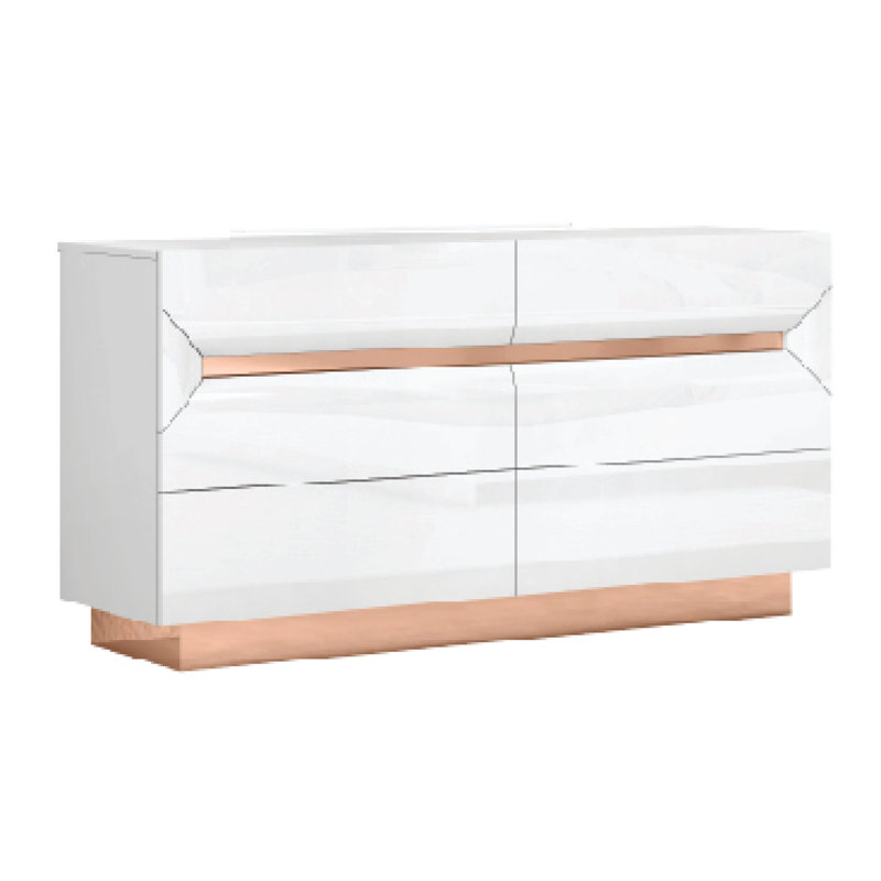 Commode 6 tiroirs Farhad, Blanc