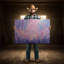 Art mural floral mauve, toile de fond lavande, reproduction de jardin lilas abstrait, peinture de fleurs sauvages pastel rêveuse - décor de printemps romantique doux-1978846929