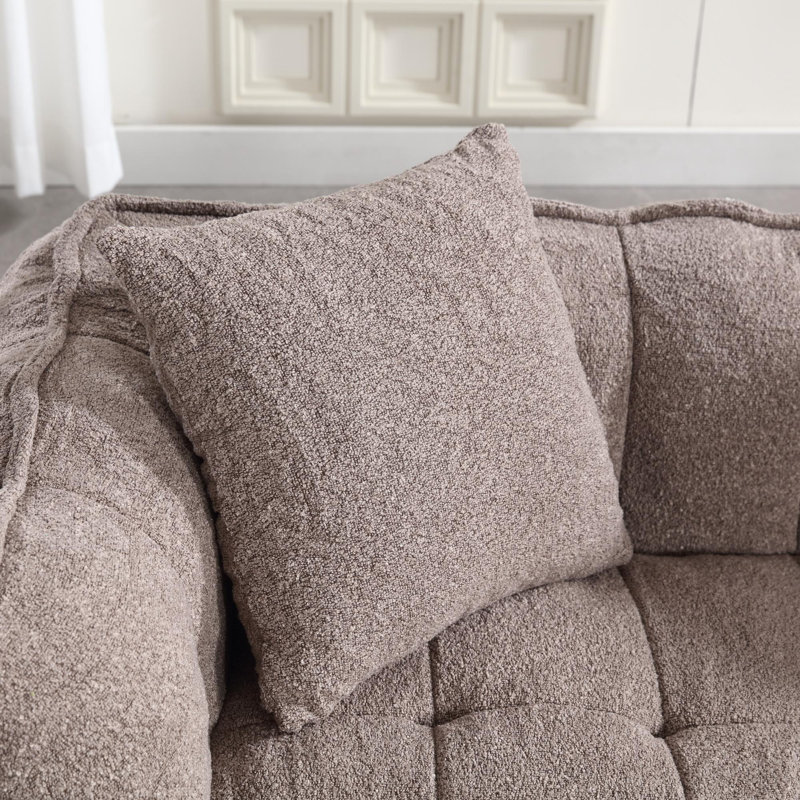Pouf divan, Chenille brun