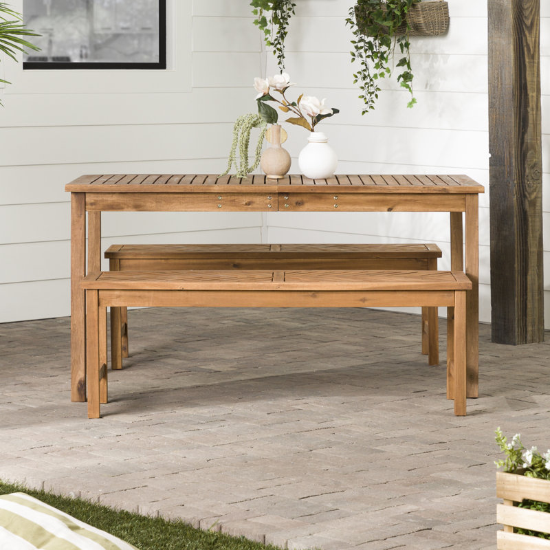 Ensemble repas d'extérieur 3 pièces Azilee, Brun