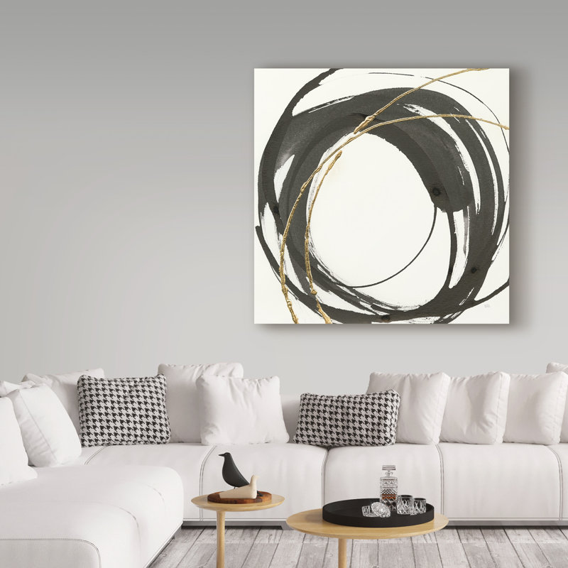 « gilded enso iv », reproduction de peinture à l’acrylique sur toile tendue, H 24 po x l 24 po