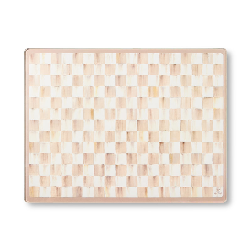 Mocha Check Glass Cutting Boards, Set Of 2