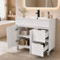 Meuble-lavabo simple sur pied 36 po avec lavabo intégré, robinet et drain 36 po, résistant à l'eau, certifié EPA