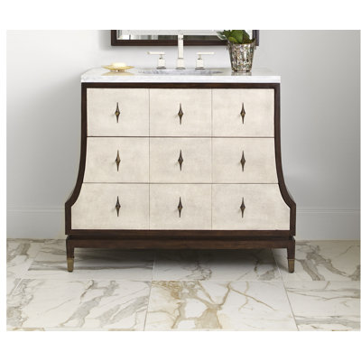 Tapered 42'' Single Bathroom Vanity with Marble Top