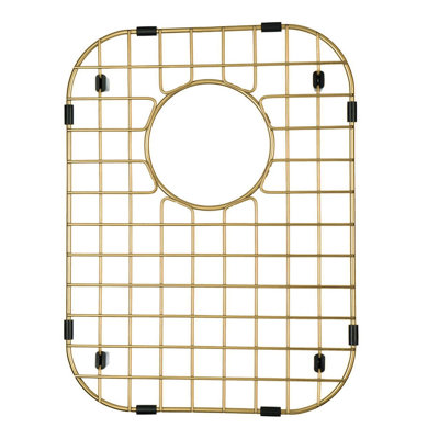 Starstar Sinks Protector Matte Gold 304 Stainless Steel Kitchen Sink Bottom Grid, Rack (11-1/4 L X 14-1/2 W)