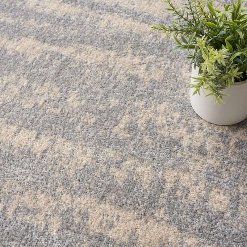 Machine Woven Chenille Indoor/Outdoor Area Rug in Gray, Rectangle 9' x 12'