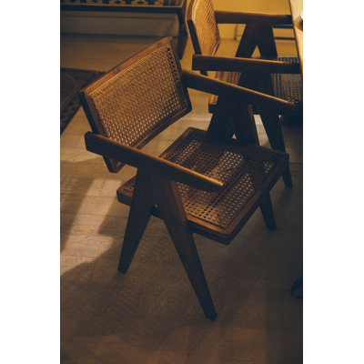 Chaise avec accoudoirs en bois massif Annamaria