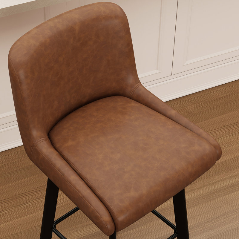 Tabouret de bar pivotant à hauteur de comptoir 30 po pour îlot de cuisine, 3, Brun