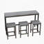 Table de salle à manger de cuisine moderne, table de pub, ensemble de table de salle à manger longue avec 3 tabourets, assemblage facile-2121041742